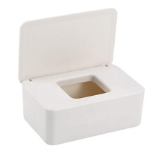 Cuayaes Witte Tissue Box Cover Hervulbare Babydoekjes Dispenser met Verzegeld Deksel Moderne Desktop Tissue Box Houder Servet Organizer Container voo