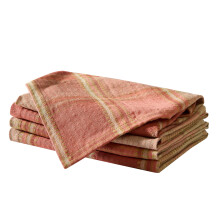Newbridge Thanksgiving Barnhouse Lot de 4 serviettes de table en mlange de coton carreaux, orange rouille chaud et marron clair, linge de tabl