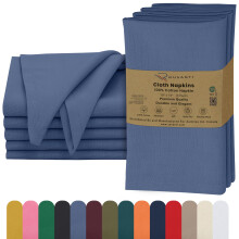 Conjunto de 6 Guardanapos de Tecido, 18x18 Polegadas, 100% Algodão, Lavável, Macio e Absorvente