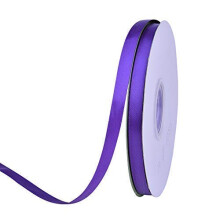 Ribest Cinta de satιn de doble cara, color morado, 3/8 pulgadas, 50 yardas, cinta continua para manualidades, envolver regalos, lazos para el pel