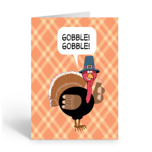 Stonehouse Colleciton Thanksgiving wenskaart schattig Turkije Gobble Gobble enkele kaart - gemaakt in de VS met envelop (Gobble Gobble)