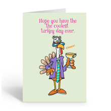 Stonehouse Colleciton Funny Thanksgiving Card Funny Old Man Turkey Single Card - Lavet i USA med konvolut(Cheers)
