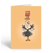 Stonehouse Colleciton Funny Thanksgiving Card Tyrkiet realiserer hvad der er til middag Enkeltkort med konvolut - lavet i USA (Surprised Tyrkiet)