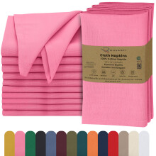 Ruvanti Lot de 12 serviettes en tissu 100 % coton, lavables, douces et absorbantes, parfaites pour les mariages, Nol, les dners de Thanksgiving