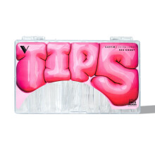 V Beauty Pure Coffin Tips - Extra Long, Acry. Nail & Gel Tips, Extensão Curvada, Unhas Falsas Flexíveis