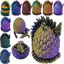 3D titen drac vejce s kloubovm drahokamem Dragon Fidget Figurka - Draci v zrivch barvch Flexibiln ADHD Autismus a leva od zkosti - Kloubov