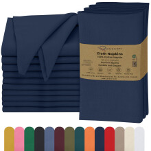 Ruvanti Lot de 12 serviettes en tissu 100 % coton lavables, douces et absorbantes, parfaites pour les mariages, Nol, les dners de Thanksgiving,
