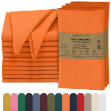 Ruvanti Lot de 12 serviettes en tissu 100 % coton lavables, douces et absorbantes, parfaites pour les mariages, Nol, les dners de Thanksgiving