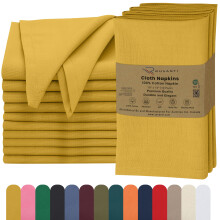 Ruvanti Lot de 12 serviettes en tissu 100 % coton, lavables, douces et absorbantes, parfaites pour les mariages, Nol, Thanksgiving, dners de Th