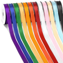 Regenboog satijnen lint 12 kleuren 3/8 inch x 12 rollen totaal 120 meter kleurrijk lint perfect voor cadeauverpakking ambachten haarelastiekjes bloem