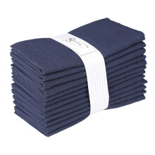 Ramanta Home Lot de 12 serviettes de table en coton bleu marine | Serviettes en tissu 100 % coton 45,7 x 45,7 cm | Serviettes de table en tissu r