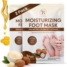 Máscara Hidratante para Pés Secos e Rachados, Meias Restauradoras com Manteiga de Karité, Óleo de Jojoba e Vitamina E