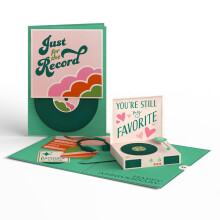 Lovepop tillykke med jubil?umskort | Bare for Record 3D Pop-Up-kort til kone mand eller par | Unik retro og sjov gave