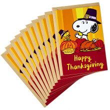 Hallmark Pack of Peanuts Thanksgiving-kaarten Snoopy en Woodstock (10 kaarten met enveloppen)