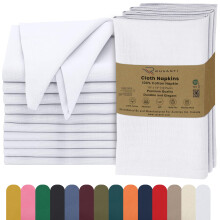 Ruvanti Lot de 12 serviettes en tissu 100 % coton lavables, douces et absorbantes, parfaites pour les mariages, Nol, les dners de Thanksgiving