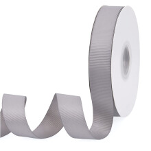 Fita de Grosgrain Cinza Prata 1" X 50 Jardas para Presentes, Casamentos, Festas, Artesanato