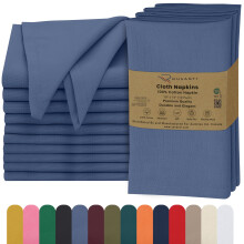 Ruvanti Lot de 12 serviettes en tissu 100 % coton lavables, douces et absorbantes, parfaites pour les mariages, Nol, les dners de Thanksgiving