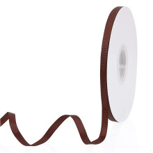 Fita de Grosgrain Dupla Face Marrom 1/4" X 50 Jardas para Presentes, Casamentos, Festas, Artesanato, Laços de Cabelo
