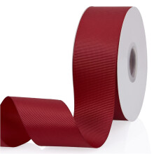Bordeaux 2"""" X 50 Yards Effen Kleur Dubbelzijdig Grosgrain Lint voor Geschenken Inpakken Bruiloft Ambachten Haarelastiekjes Bloemen Thuis DIY Decor