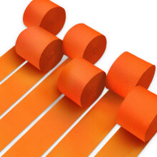 PartyWoo Oranje Cr?epapier-wimpels 6 stuks 492ft Pak Oranje Cr?epapier-wimpels voor Thanksgiving Halloween Kleine Cutie Babyshower Verjaardag Herfst