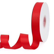 R?d 1"""" X 50 Yards ensfarvede dobbeltsidede Grosgrain-b?nd til gaver Indpakning Bryllupsfest H?ndv?rk H?r sl?jfer Blomster Hjem DIY indretning