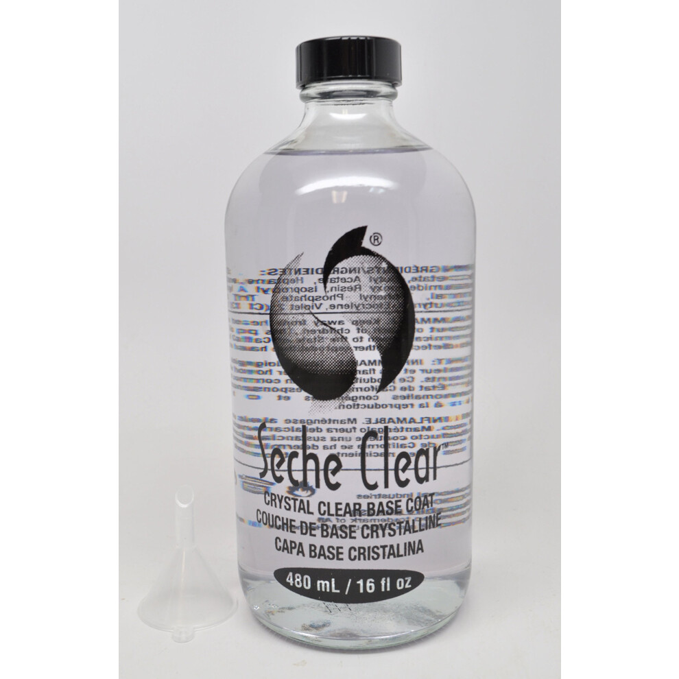 Seche Clear Professional Kit Crystal Clear Base Coat For Nail Polish 16 Oz & 4 Packs Of 0.5 Oz Refill