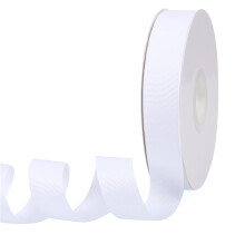 Wit 1"""" X 50 yards effen kleur dubbelzijdig grosgrain lint voor geschenken inpakken bruiloft feest ambachten haarelastiekjes bloemen thuis DIY decor