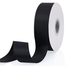 Zwart 1-1/2"""" X 50 yards effen kleur dubbelzijdig grosgrain lint voor geschenken inpakken bruiloft feest ambachten haarelastiekjes bloemen thuis DIY