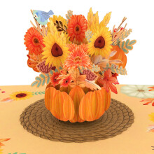 Paper Love Autumn Flower Card | 3D pop-up gr?skar buket lyk?nskningskort til efter?ret Thanksgiving eller h?sts?sonen | 5"""" x 7"""" m/konvolut og n