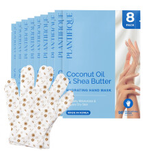 PLANTIFIQUE Handmasker voor droge handen - 8 paar vochtinbrengende handschoenen met sheaboter | Hyaluronzuur & Macadamia | Koreaanse huidverzorging |
