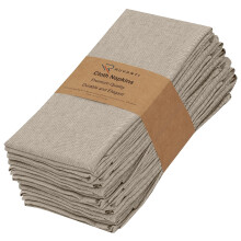 Ruvanti Lot de 12 serviettes en tissu rutilisables 45,7 x 45,7 cm, lavables, douces et durables, serviettes de table en tissu polycoton pour ft