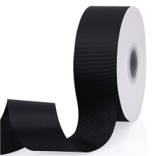 Zwart 2"""" X 50 Yards Effen Kleur Dubbelzijdig Grosgrain Lint voor Geschenken Inpakken Bruiloft Ambachten Haarelastiekjes Bloemen Thuis DIY Decor