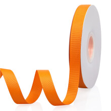 Oranje 5/8"""" X 50 meter doorlopend effen kleur dubbelzijdig grosgrain lint voor geschenken inpakken bruiloft feest ambachten haarelastiekjes bloemen