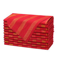 COTTON CRAFT Toalhas de Natal - Conjunto de 12 Toalhas de Algodão - Reutilizáveis e Laváveis - Decoração de Mesa Festiva - 17x17