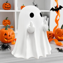 donciety Szellemfigura Szellemdsz 4,5 hvelykes Vicces szellemszobor Aranyos Szellemfigura Szellemszobor Halloween-dekorci ajndknak (nagy fehr)