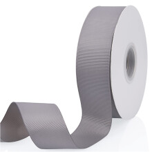 S?lvgr? 1-1/2"""" X 50 Yards ensfarvede dobbeltsidede grosgrain-b?nd til gaver Indpakning Bryllupsfest H?ndv?rk H?rsl?jfer Blomster Hjem DIY-indret