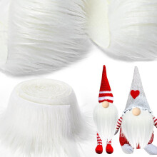 Tatuo 4 x 200 Inch Witte Nepbont Stof Halloween Fluffy Fuzzy Knutsel Neppels