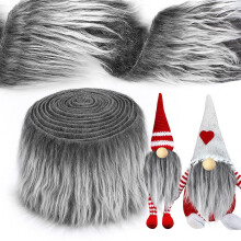 Tatuo 4 x 200 Inch Zwart Grijs Nep Bont Stof Halloween Fluffy Fuzzy Knutselmateriaal