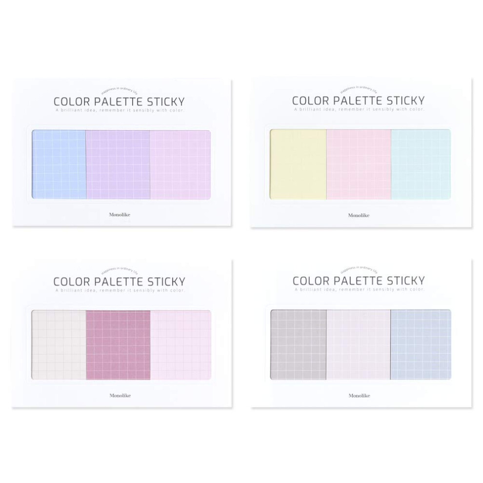 Monolike Color Palette Sticky Grid 300 B Set 4p - Self-Adhesive Memo Pad 30 Sheets-image-OPC-PMMJGRS-NEW