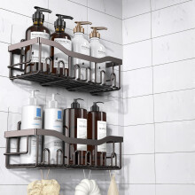 EUDELE Douche Caddy 2-pack zelfklevende organizer voor badkameropslag & huisdecoratie & keukenorganizers en opslag Geen boren Grote capaciteit Roestv