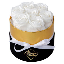 GLAMOUR BOUTIQUE Eeuwige geconserveerde rozen in een doos - Flowers Forever Rose Forever in a Box voor vrouw verjaardagscadeaus voor haar 7 rozen wit