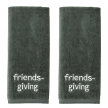 SKL Home Thanksgiving/Automne/Automne Friendsgiving 100 % coton brod 2 pices Ensemble de serviettes dcoratives pour bain/cuisine/bar et cadeau