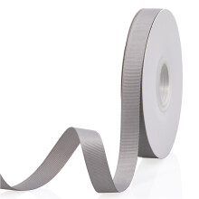 Fita de Grosgrain Cinza Prata 5/8" X 50 Jardas para Presentes, Casamentos, Festas, Artesanato, Laços, Flores, Casa