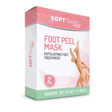 Dermora Soft Touch Exfoliating Foot Peel Mask - Pack of 2 for Dry, Cracked Heels & Calluses - Exfoliating Foot Peeling Mask for Baby Soft Skin - Tea T