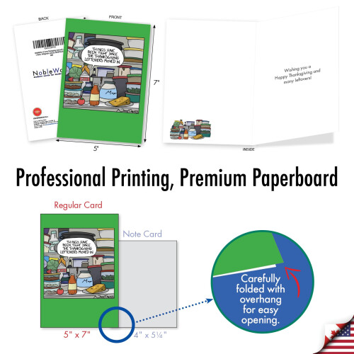 NobleWorks 12 Cartões Engraçados de Ação de Graças c/ Envelopes 5 x 7 Polegadas (1 Design, 12 Cada) 2