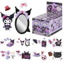 Hamee Re-Ment Hello Kitty and Friends Cute Blind Box Diorama Miniature Figure Set for Collectible Figurine (Kuromis Gothic Room) - 8 Pc. (Full Set wit