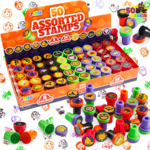 JOYIN 50 Pieces Halloween Assorted Stamps for Kids Self-Ink Stamps (25 DIFFERENT Designs, Plastic Stamps, Trick Or Treat Stamps, Spooky Stamps) for...
