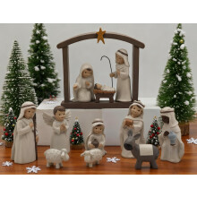 Artisan Flair Crche de Nol 12 pices petites figurines pour scne de la Nativit Cadeaux religieux Moment prcieux Crche de Nol pour enfa
