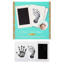 Kate & Milo Clean-Touch Ink Pad Baby Handprint and Footprint Impression Kit Babyprints Keepsake Gift for New and Expecting Parents Black Ink No