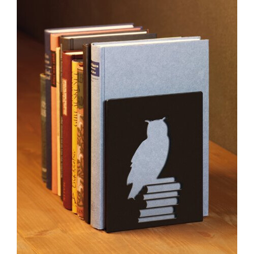 Moses Verlag libri_x 81644 Buchstützen-Set, 2 Stück, Eule, Metall, Schwarz 1